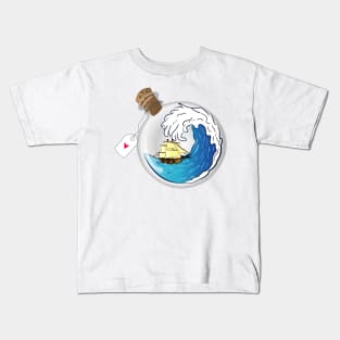 Sea and Ship Bottle Kids T-Shirt